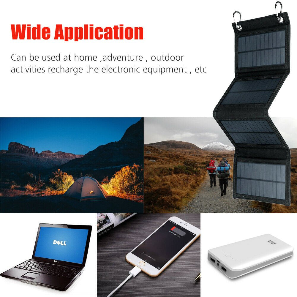 80W Solar Panel, Foldable Solar Panel Battery Charger for Portable Power Station Generator, Iphone, Ipad, Laptop, USB Ports for Outdoor Camping Van RV Trip