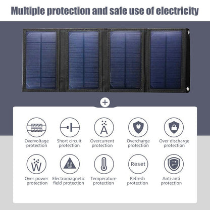 80W Solar Panel, Foldable Solar Panel Battery Charger for Portable Power Station Generator, Iphone, Ipad, Laptop, USB Ports for Outdoor Camping Van RV Trip