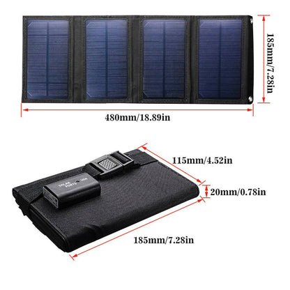 80W Solar Panel, Foldable Solar Panel Battery Charger for Portable Power Station Generator, Iphone, Ipad, Laptop, USB Ports for Outdoor Camping Van RV Trip