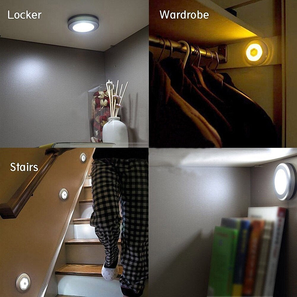 3/1PCS LED PIR Auto Sensor Light under Cabinet Lighting Motion Detector Wireless Infrared LED Night Light D40